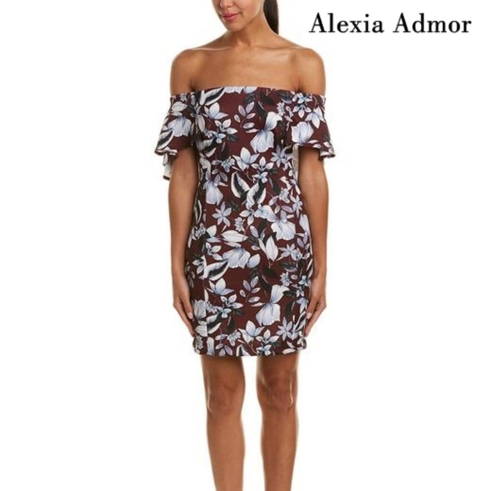 Alexia Admor Off The Shoulder Floral Sheath Dress. * Size 10 *